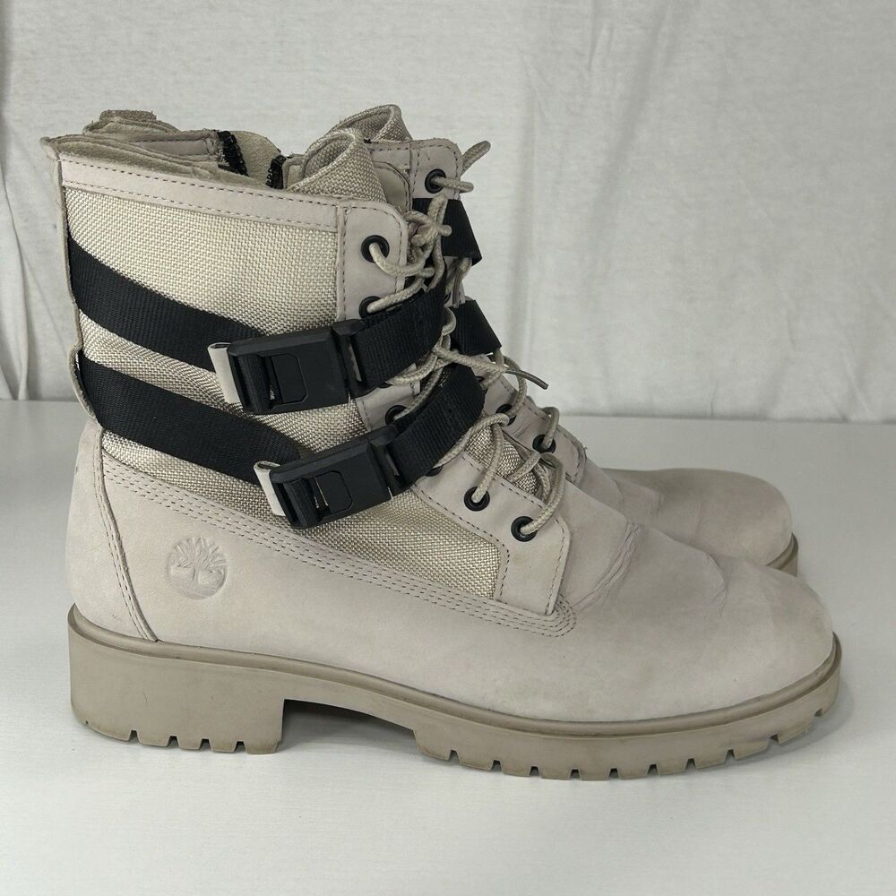 Timberland Jayne Double Buckle Boot Light Taupe Nubuck Women’s Size 10